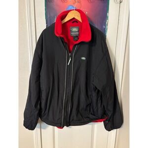 Land Rover Mens XXL Black Full Zip Fleece Lined Nylon Jacket Embroidered Logo